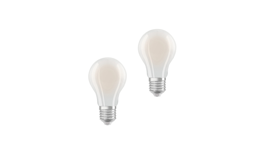 Osram LED Classic A 100, Filament, EEK A, 7,2 W, 1521 lm, E27, kaltweiß, matt, 2er Pack