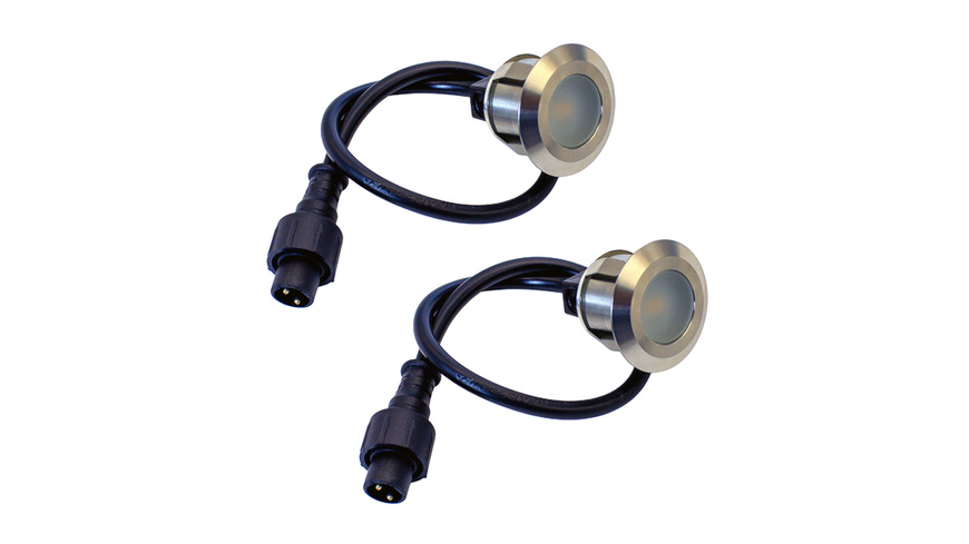 Die Bold 24V-Garten Edelstahl LED Bodeneinbauleuchten, 2er Set