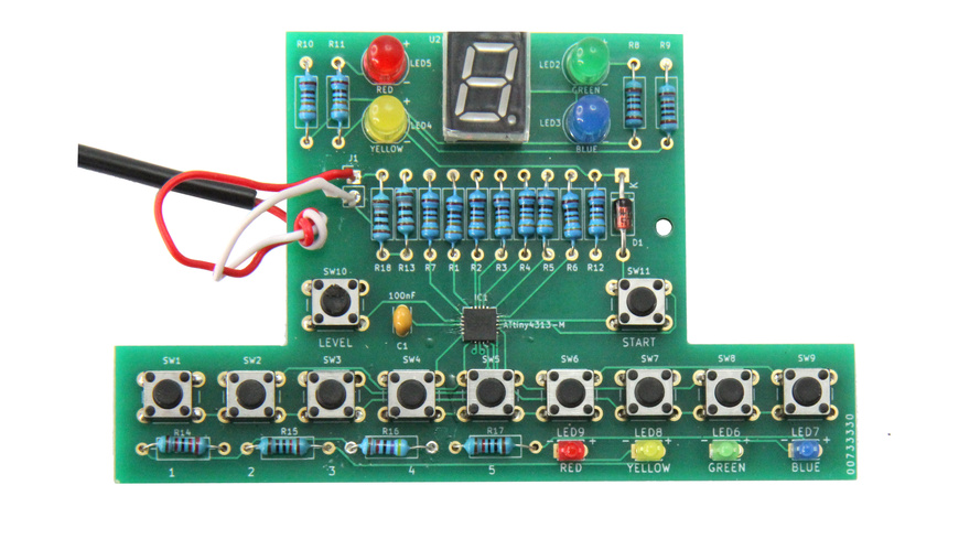 SOL-EXPERT TrainYourBrain Lötbausatz, Reaktionsspiel mit LED-Anzeige und Tastersteuerung