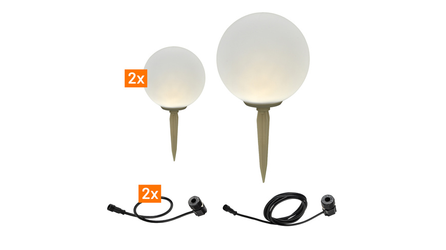 die Beste günstig Kaufen-Die Bold Erweiterungsset 24V-Garten, 3 Kugeln. Die Bold Erweiterungsset 24V-Garten, 3 Kugeln <![CDATA[Das Erweiterungsset 24V-Garten Akzentbeleuchtung mit 3 Kugeln ergänzt Ihr bestehendes Beleuchtungssystem um dekorative Lichtobjekte. Mit zwei Kugeln à 20