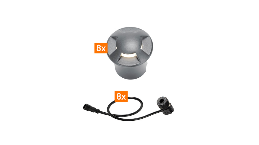 die Beste günstig Kaufen-Die Bold Erweiterungsset 24V-Garten, 8 Leuchten, Alu - 2. Die Bold Erweiterungsset 24V-Garten, 8 Leuchten, Alu - 2 <![CDATA[Das Erweiterungsset 24V-Garten Aluminium LED Bodenleuchte ergänzt Ihr bestehendes Beleuchtungssystem um acht hochwertige Bodeneinba
