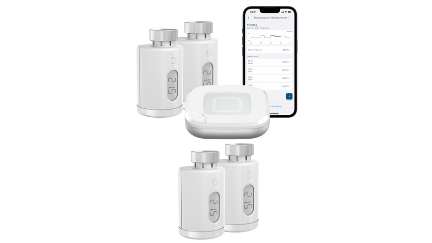 Homematic IP Smart Home Set Raumklima mit Access Point 2, 4 Heizkörperthermostate