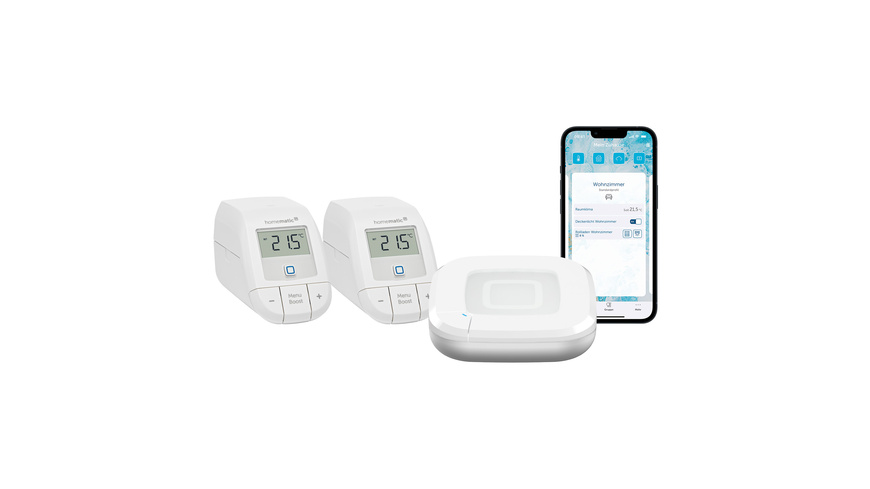 Homematic IP Smart Home Set Raumklima mit Access Point 2, 2 Heizkörperthermostate