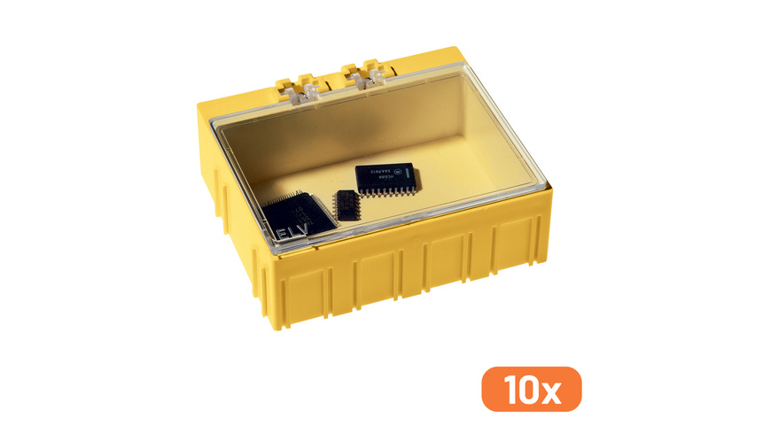 ELV 10er-Set SMD-Sortierbox, Gelb, 23 x 62 x 54 mm