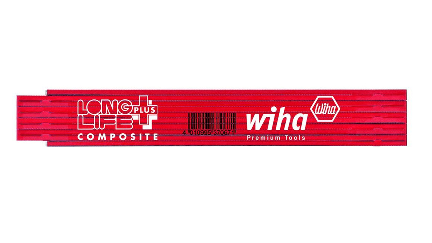 Wiha Long-Life-Gliedermaßstab Plus Composite, 2m, rot/schwarz