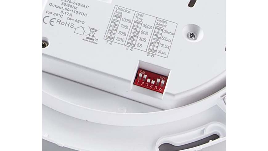 HEITRONIC 24-W-Sensor-LED-Wand-/Deckenleuchte Pronto mit HF-Bewegungsmelder, eck