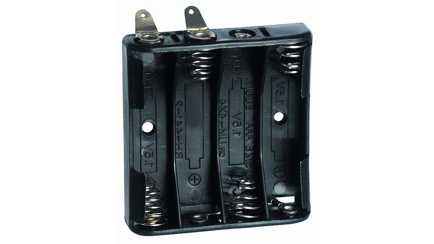 Batterie Passend günstig Kaufen-Batteriehalter für 4 x Micro mit Lötfahne. Batteriehalter für 4 x Micro mit Lötfahne <![CDATA[Batterien und Akkus zu kontaktieren,besonders in Eigenbaugeräten,ist oft ein Problem. Deshalb sind passende Batterie- und Akku-Hal