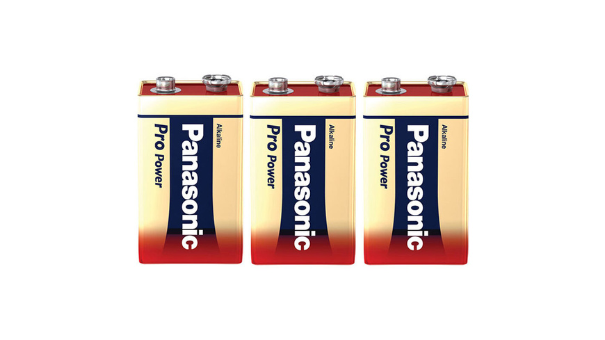 Power Pro günstig Kaufen-Panasonic Pro Power Alkaline Batterie, 9-V-Block, 3er-Pack. Panasonic Pro Power Alkaline Batterie, 9-V-Block, 3er-Pack <![CDATA[Die neue Pro-Power-Batterie-Reihe von Panasonic ist eine leistungsstarke Zelle,die ihre Anwendung hauptsächlich in Geräten mi
