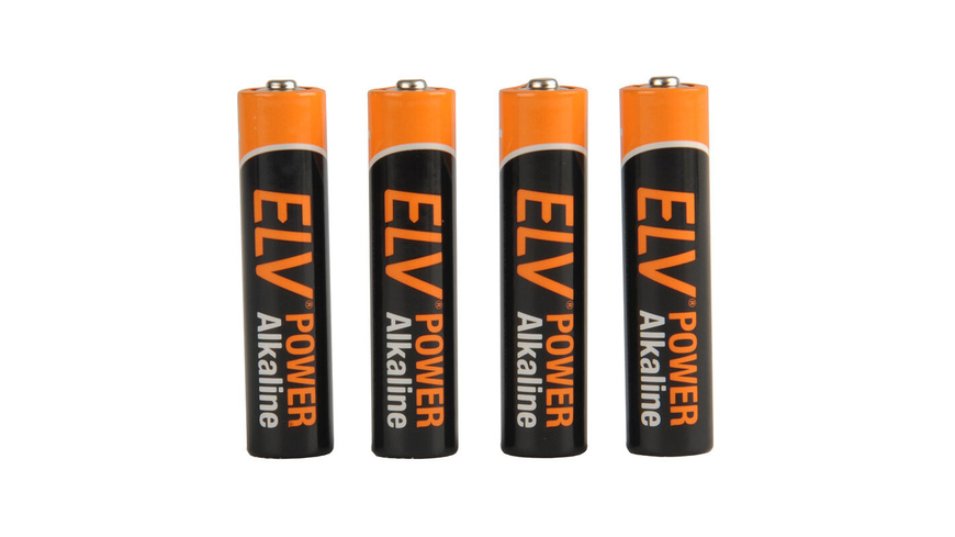 ELV POWER Alkaline Batterie Micro AAA, 4er-Pack