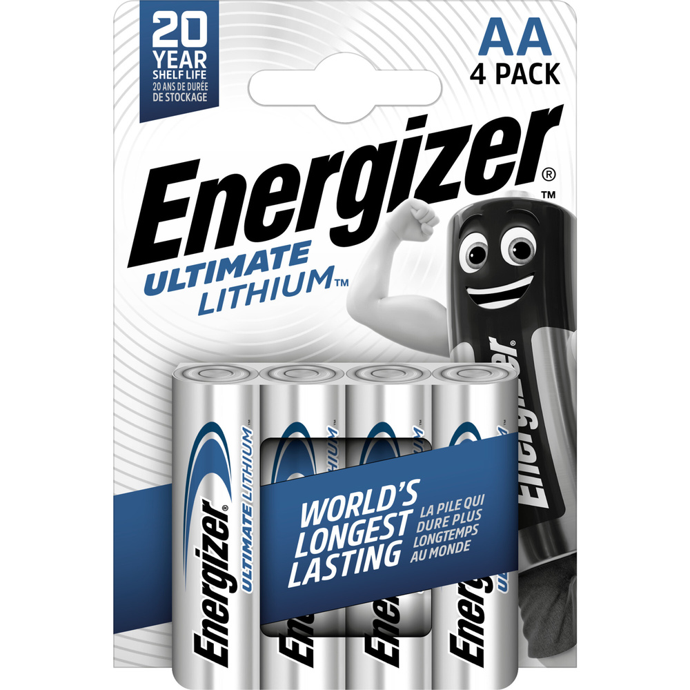 Energizer Ultimate Lithium-Batterie Mignon AA, 1,5V, 3000 mAh, 4er Pack