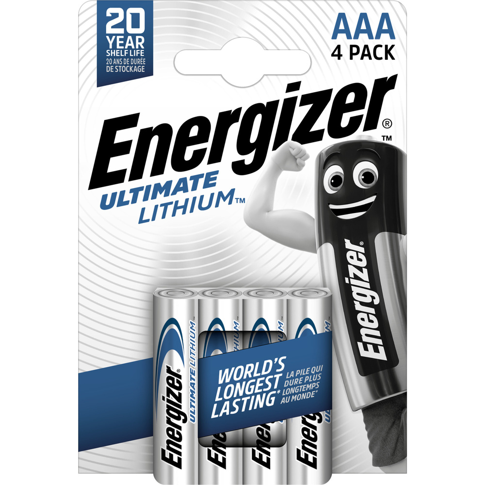 Energizer Ultimate Lithium-Batterie Micro AAA, 1,5V, 1250 mAh, 4er-Pack