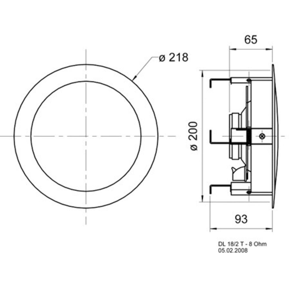 VISATON Hi-Fi-Deckenlautsprecher 20cm, DL 18/2 T / 8 Ohm
