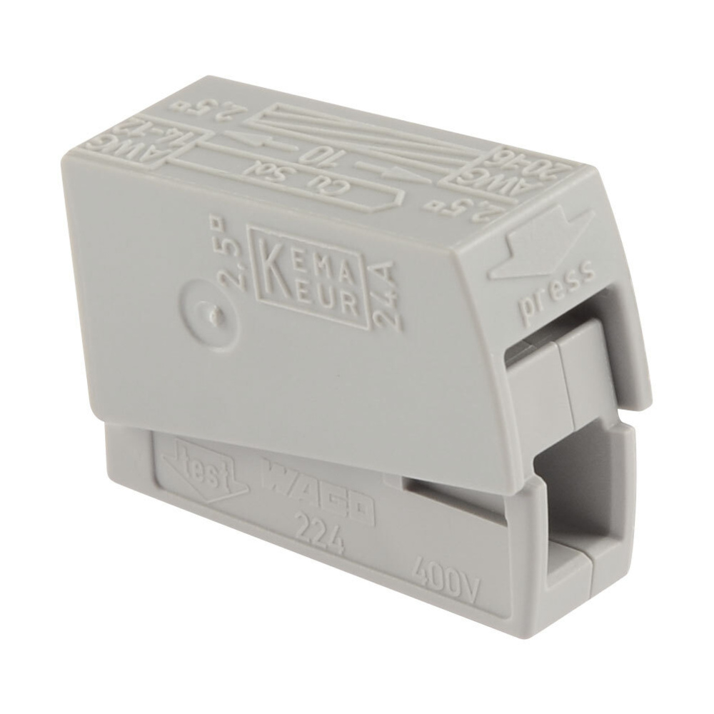 Wago 224 Leuchtenklemme, grau 1x2,5 mm², 100 Stück