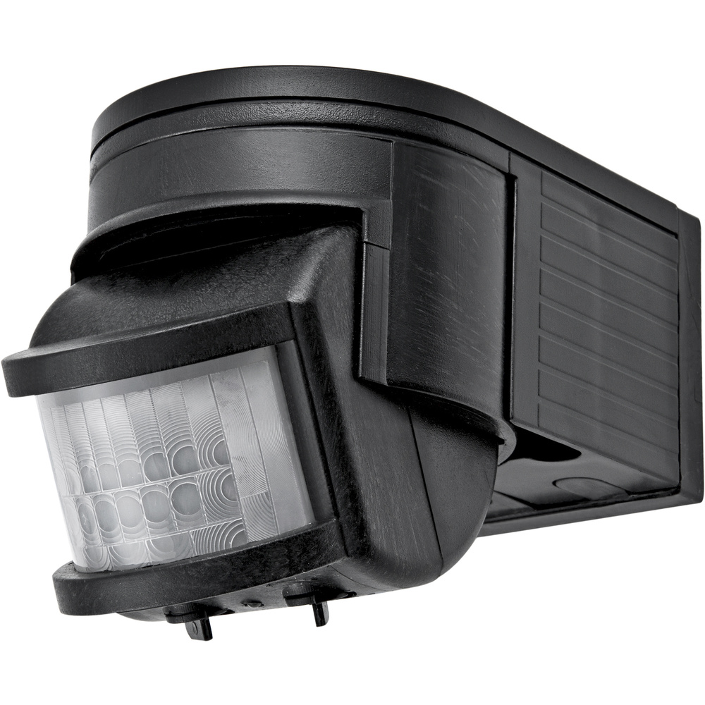 HEITRONIC 180°-PIR-Bewegungsmelder SALO, schwarz, IP44, für LED-Betrieb geeignet