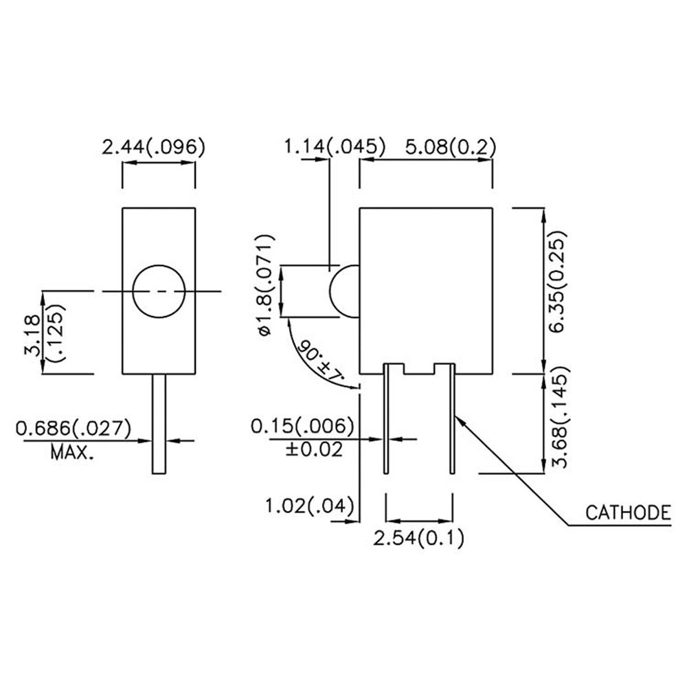 LED Block 1 x 1,8mm, grün, 10mcd