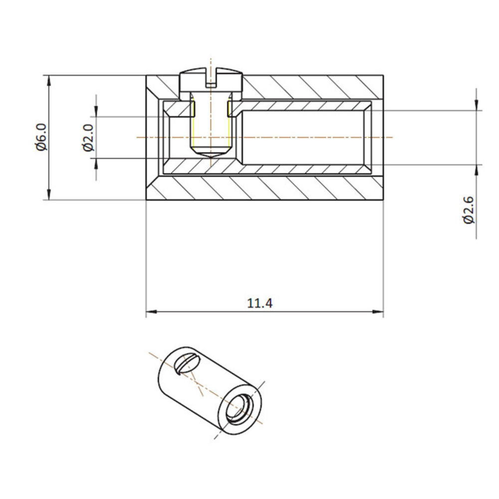 HO-Kupplung 2,6 mm, weiß