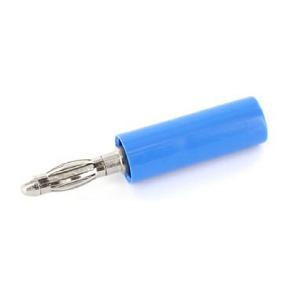 Bananen-Stecker 4 mm, blau (mit Federkorb)