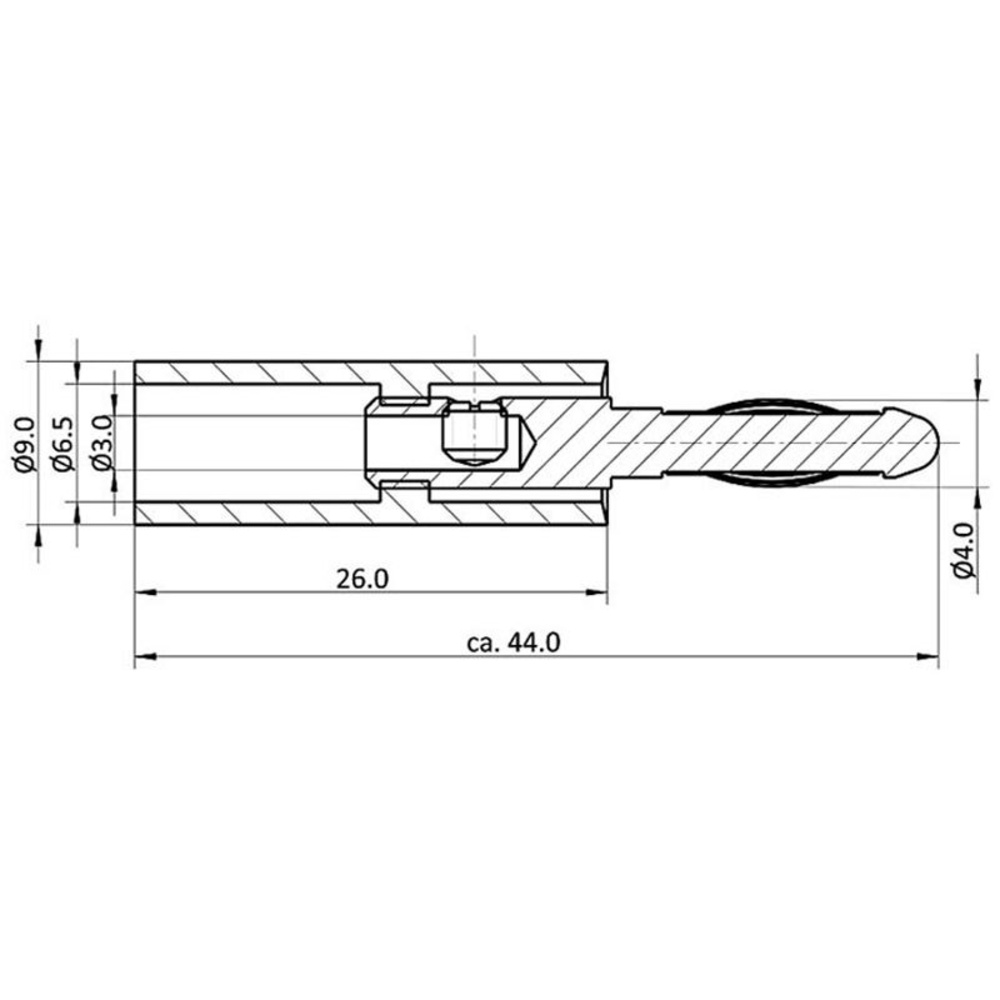 Bananen-Stecker 4 mm, blau (mit Federkorb)