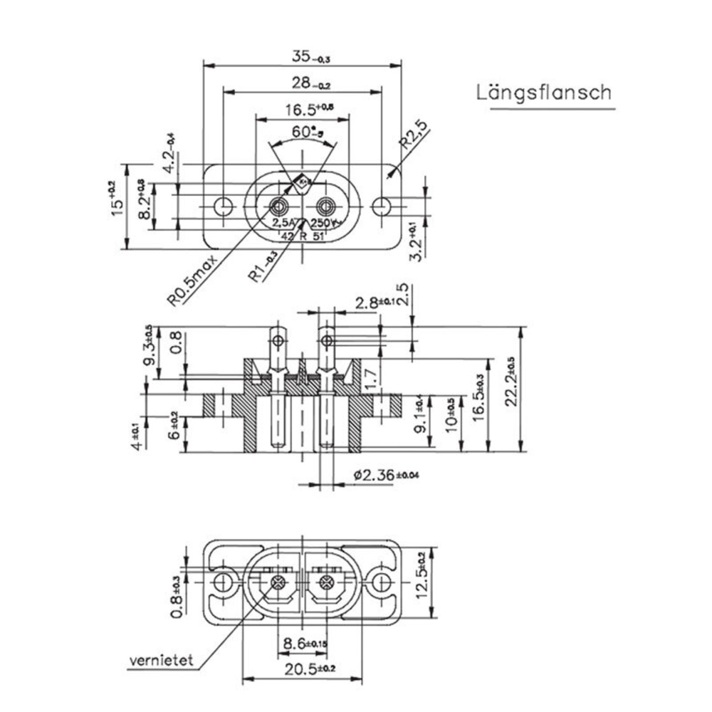 Kleingeräte-Einbau-Stecker