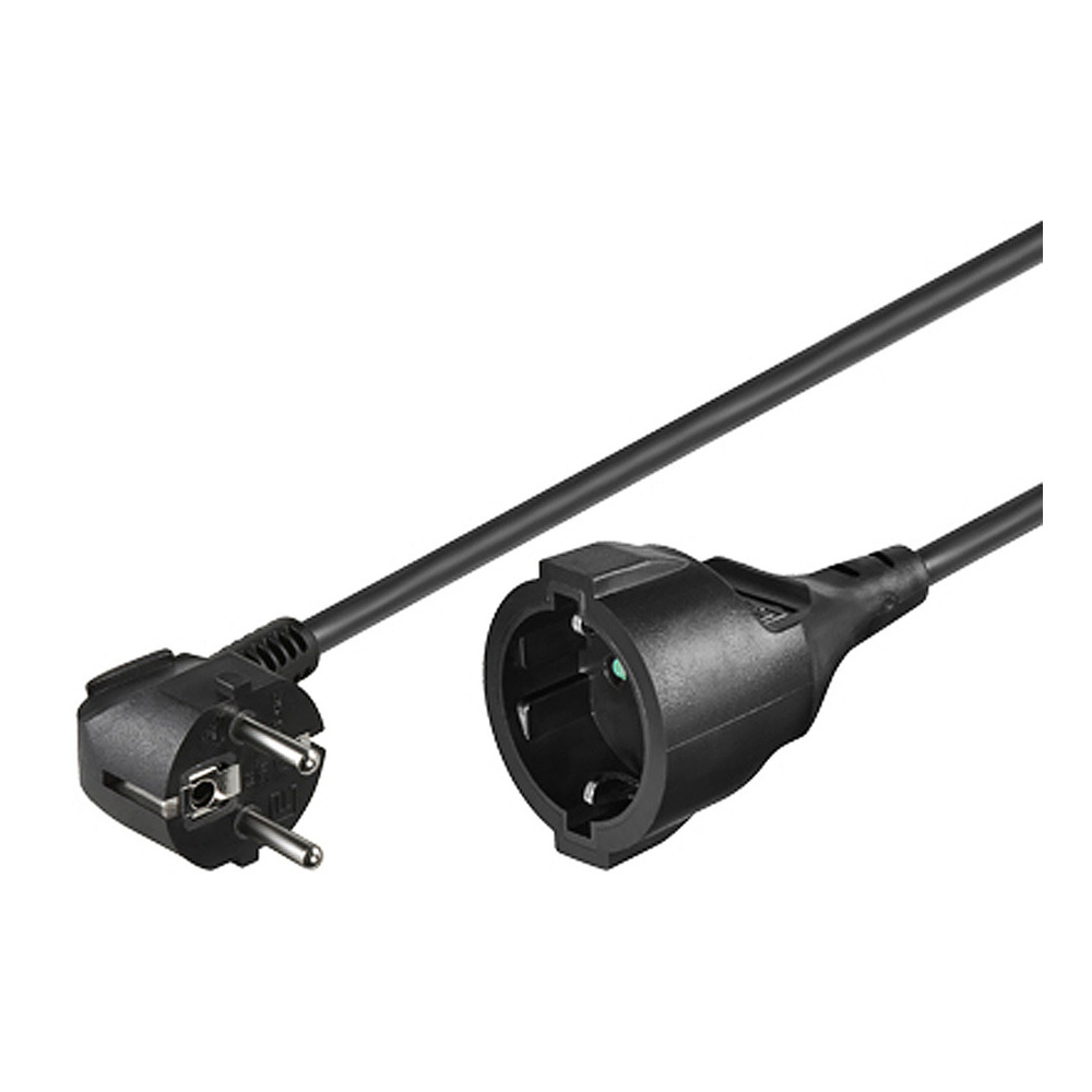 Netzverlängerungskabel, Schutzkontaktstecker auf Schutzkontaktbuchse 3 m, schwarz