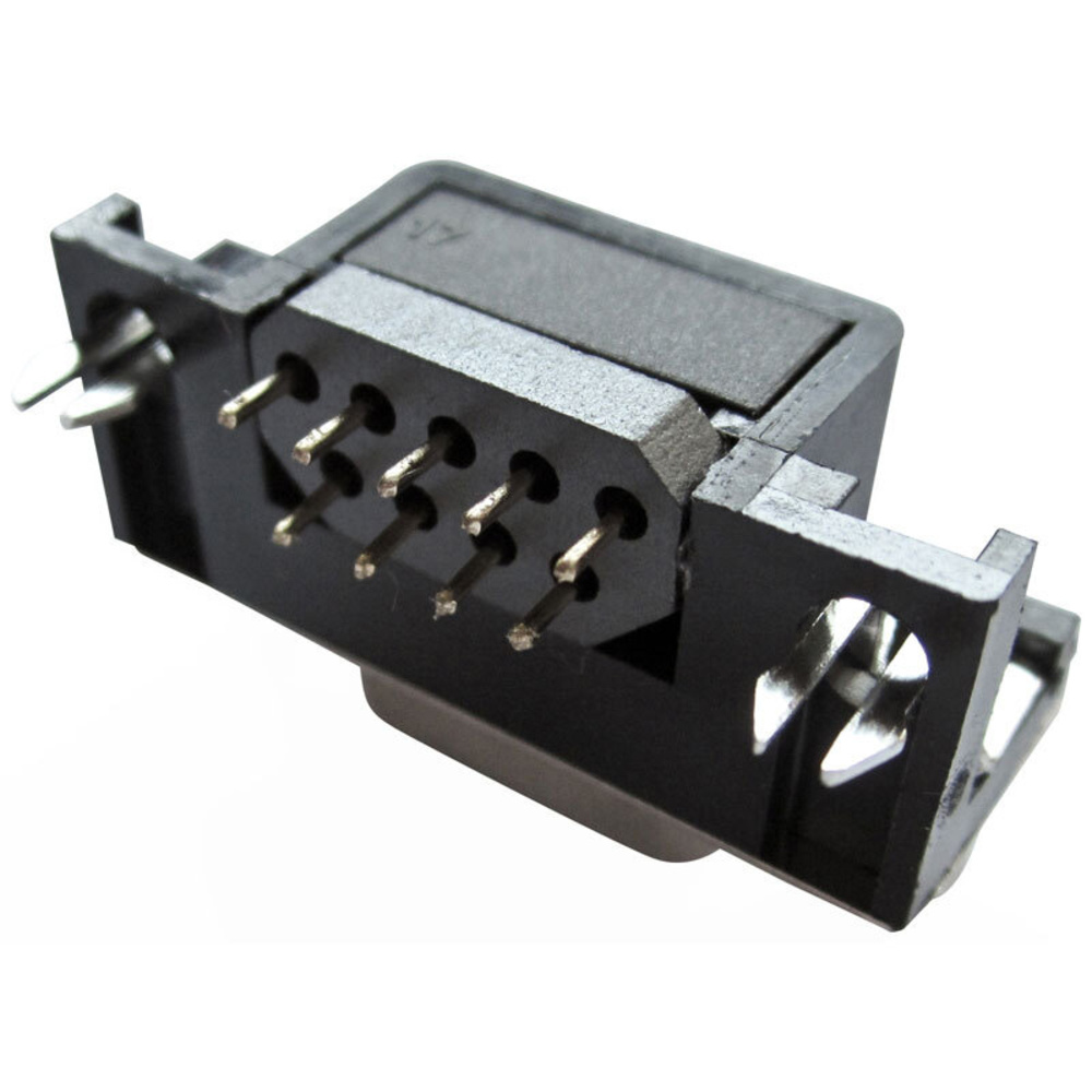 SUB-D-Buchse DPRS-EMV 09 F, 7,2 mm, 9 polig, 90 ° mit Bolzen/Feri.