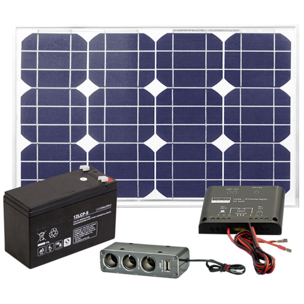 esotec Solarstrom-Set mit Akku, 20 W