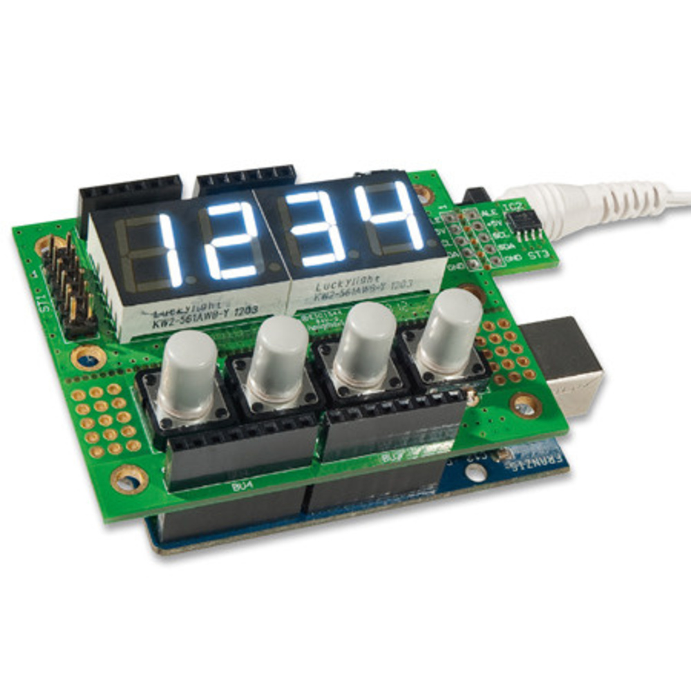 Komplettbausatz I2C-4-Digit LED Display I2C-4DLED, ohne Frontplatte