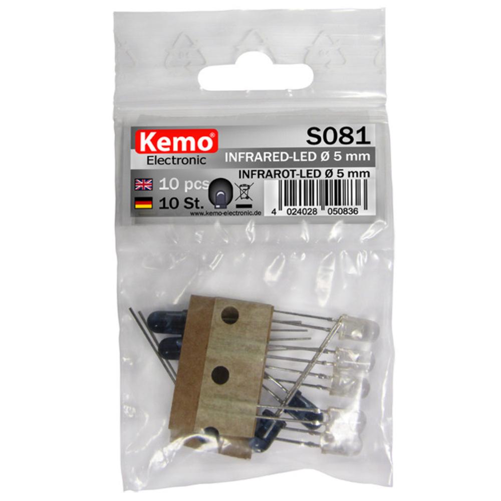 Kemo Infrarot-LED Ø 5 mm ca. 10 Stück S081