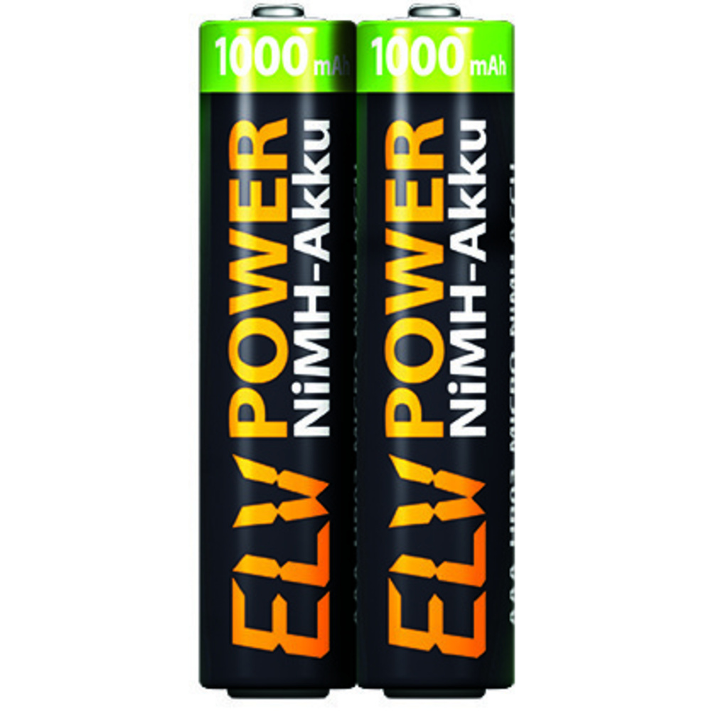 ELV Power NiMH-Akku Micro Typ 1100, 1050 mAh, 2er-Pack