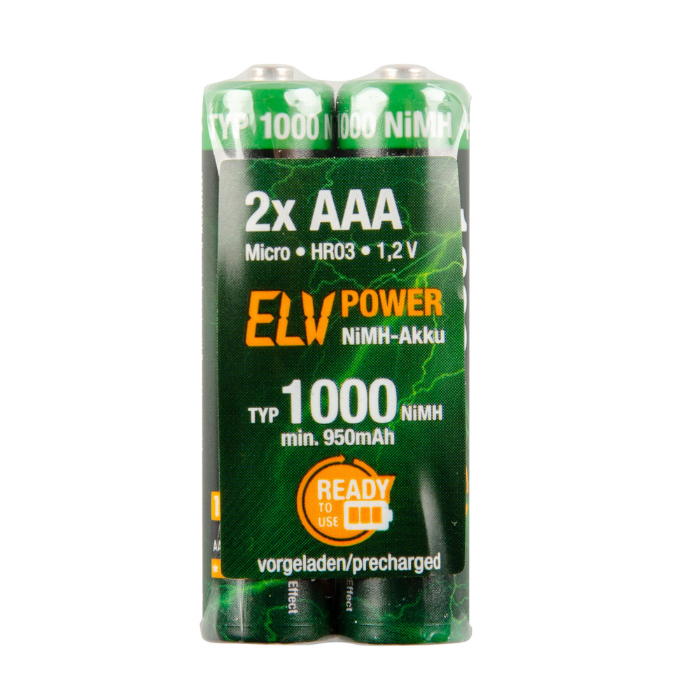 ELV Power Accu Ready-to-Use Micro, 900 mAh, 2er Pack