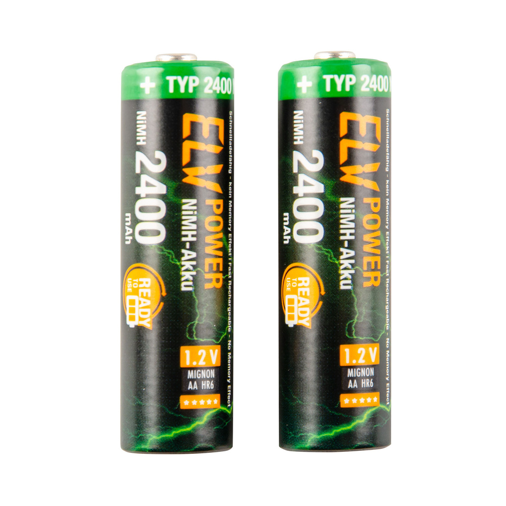 ELV Power Accu Ready-to-Use Mignon, 2400 mAh, 2er Pack