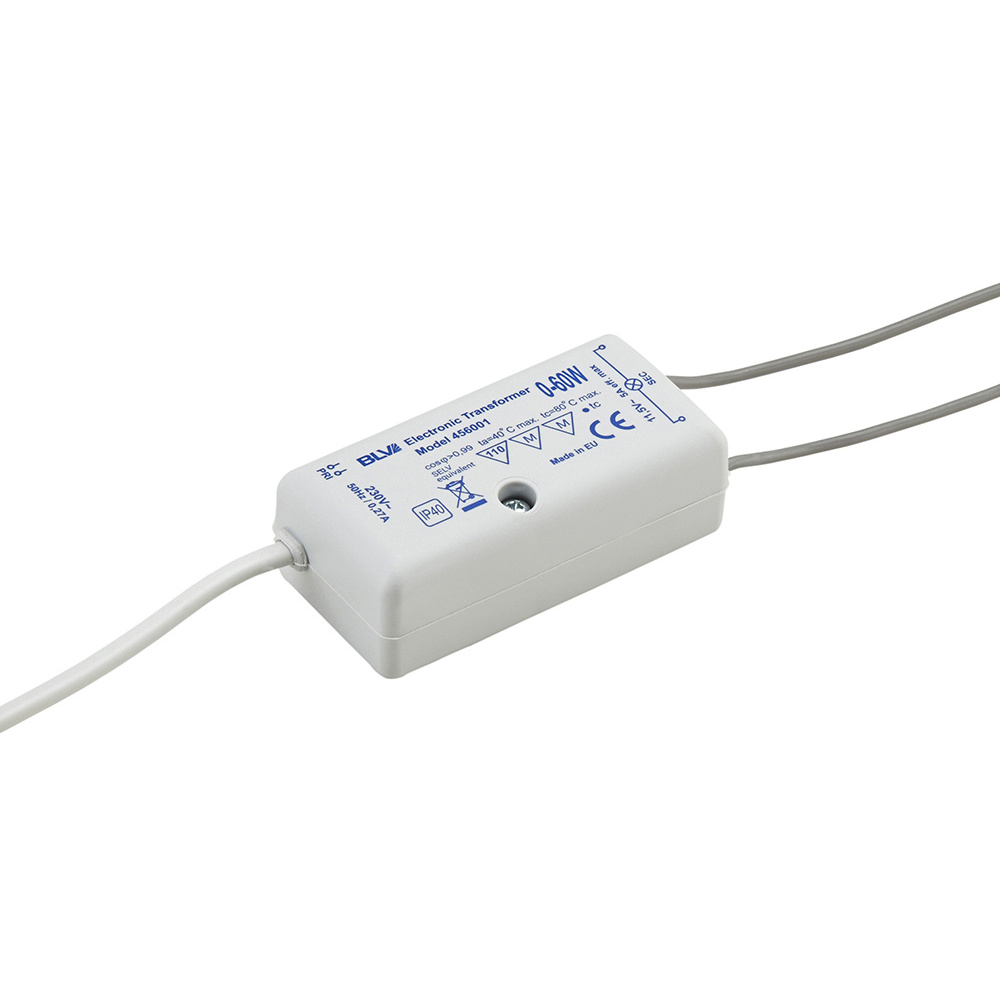 BLV LUXIA Elektronischer 12-V-Transformator für LED- und Halogenlampenbetrieb, 0 bis 60 W