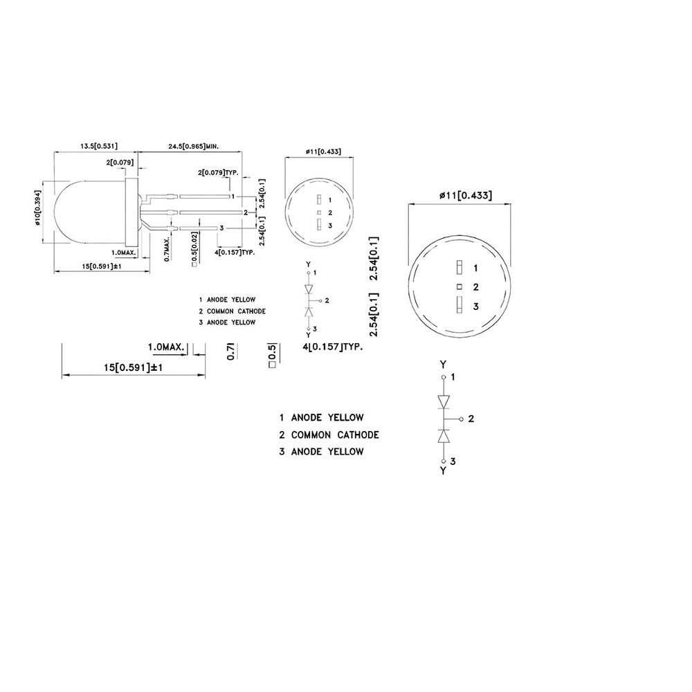 Kingbright LED L-819 YYD, gelb, 10 mm