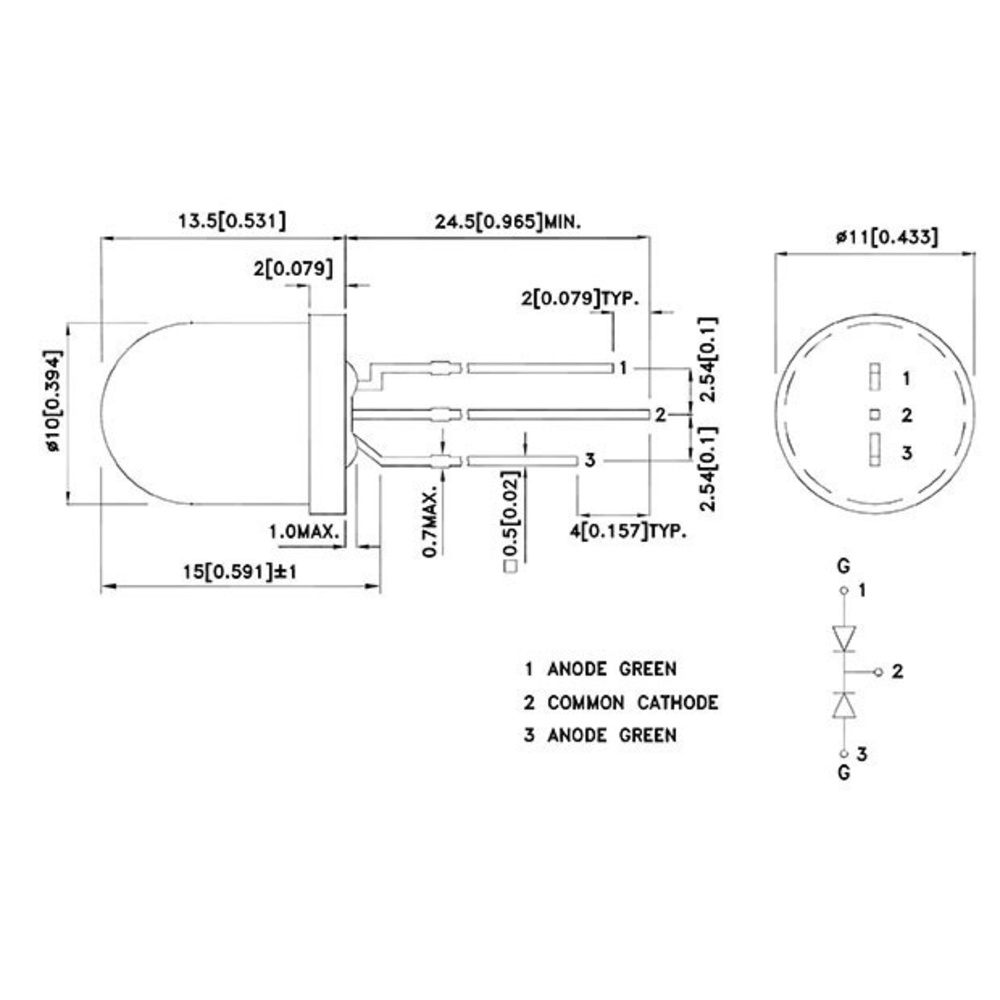 Kingbright LED L-819 GGD, grün, 10 mm