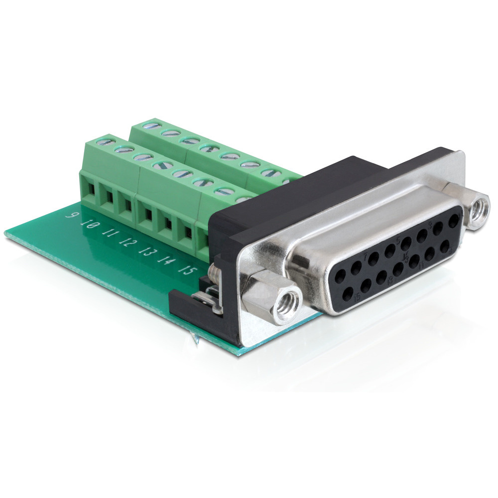 Delock Adapter Terminalblock > Sub-D 15Pin Buchse