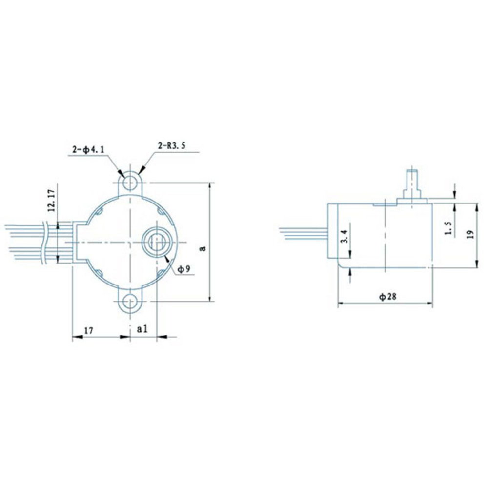 Schrittmotor 12 V DC 32 mA (Winkel 5,625°/ 64 Schritte)