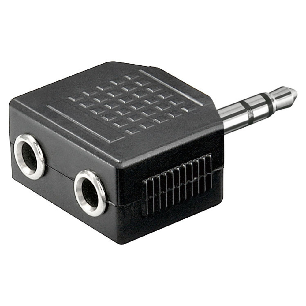 Audio-Adapter 3,5 mm Stereo-Stecker / 2x 3,5 mm Stereo-Kupplung