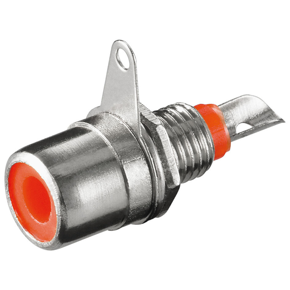 Cinch-Einbaubuchse Metallausführung, rot