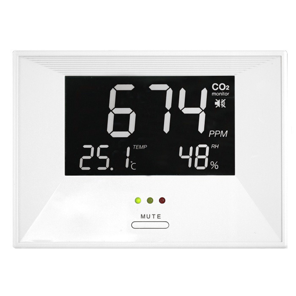 TFA CO2-Messgerät / CO2-Anzeige AirControl LIFE, Kohlendioxid, mit LED-Ampel und Alarm-Funktion