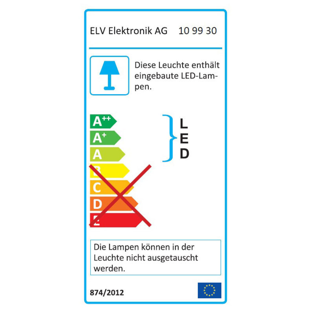 6-W-LED-Fackelleuchte mit 90°-Bewegungsmelder, warmweiß