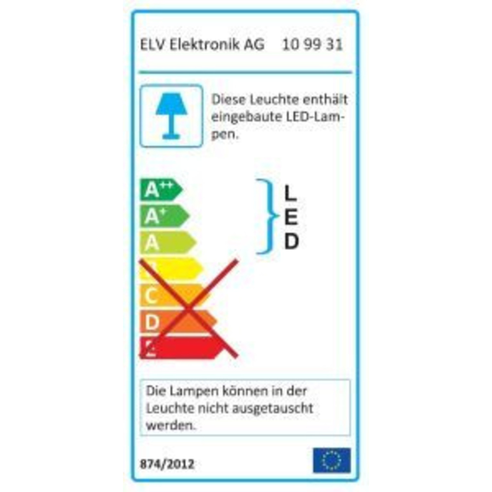 6-W-LED-Wandleuchte mit 90°-Bewegungsmelder, warmweiß