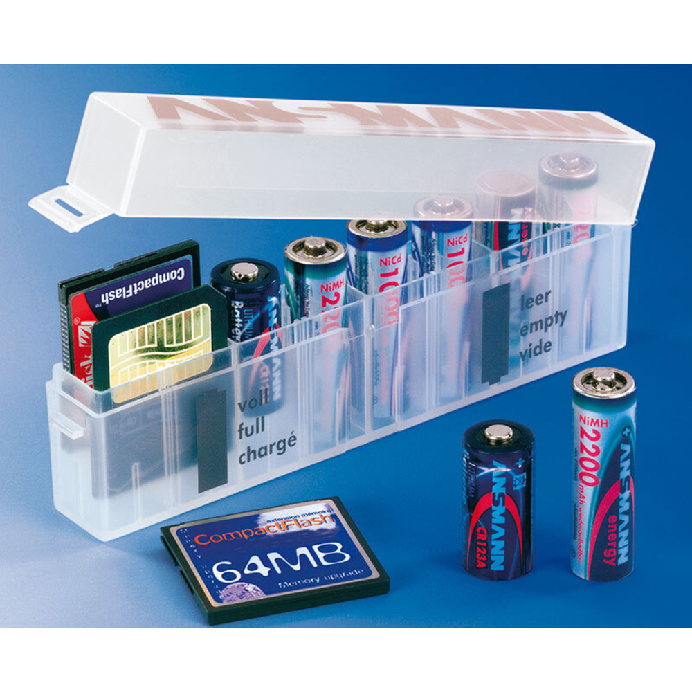 Batterie-/Akku-Box, für 8 Zellen AA/AAA, weiß