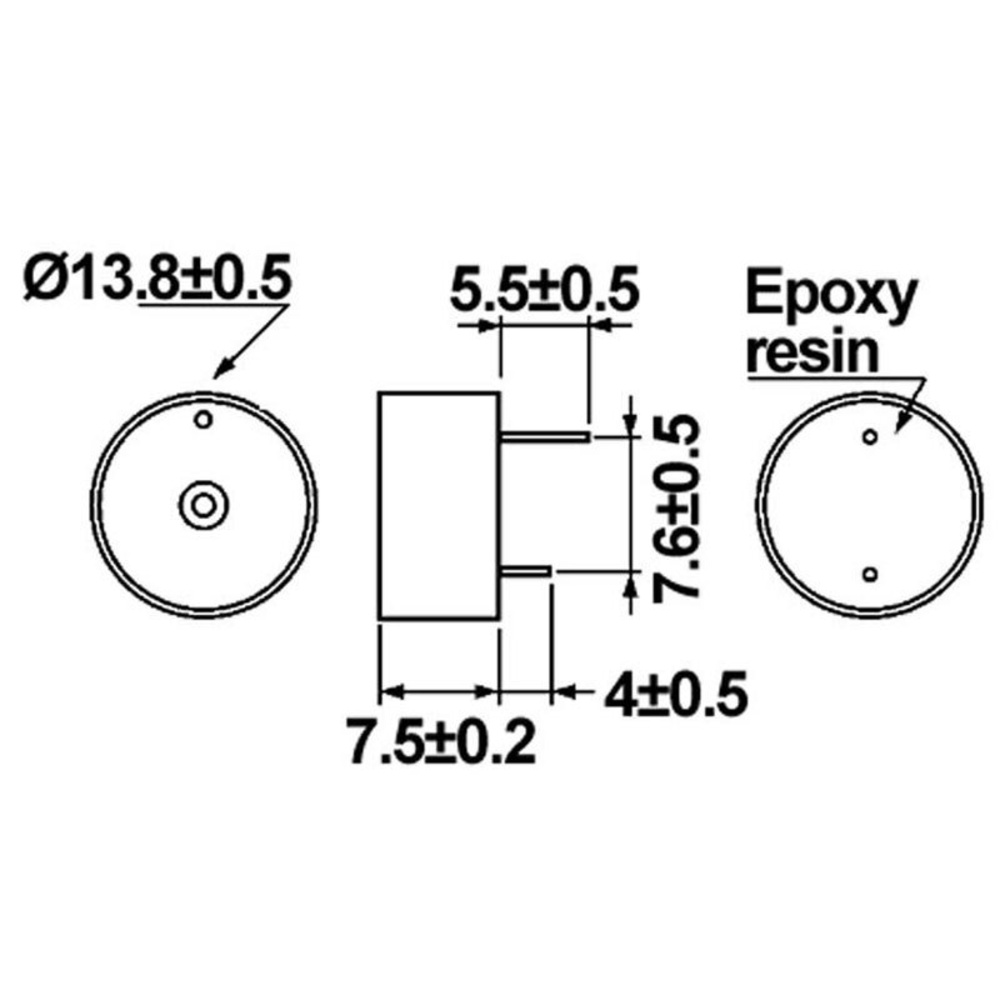 HITPOINT Piezo-Signalgeber mit integrierter Treiberschaltung 12 V, 4,1 kHz