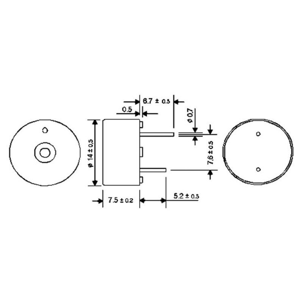 HITPOINT Piezo-Signalgeber mit integrierter Treiberschaltung 3–15 V, 3,8 kHz