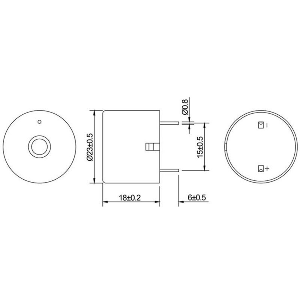 HITPOINT Piezo-Signalgeber mit integrieter Treiberschaltung 12 V, 2,5 kHz