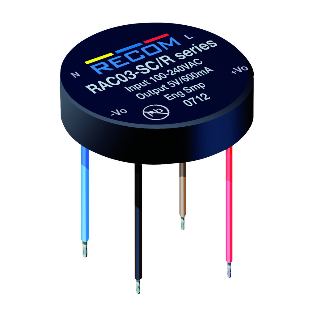 RECOM AC/DC-Unterputz-Netzteil RAC03-3.3SER/277, 3,3 V DC, 900 mA