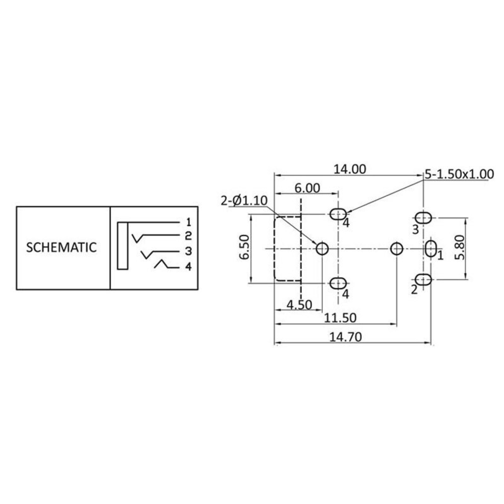 Klinkenbuchse, 3,5 mm, 4-polig, print