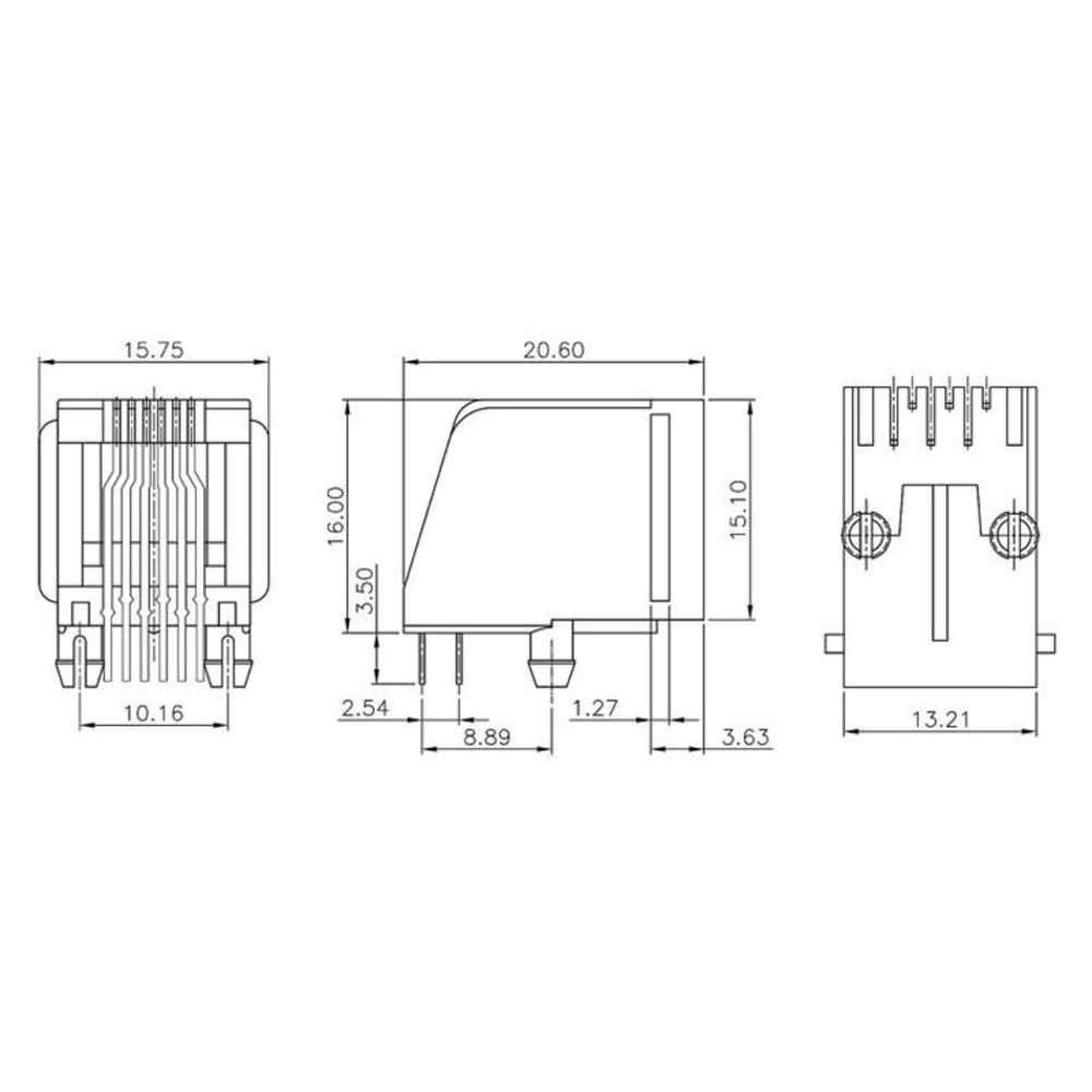 econ connect Modular-Einbaubuchse MEB6/6P, 6P6C, ungeschirmt