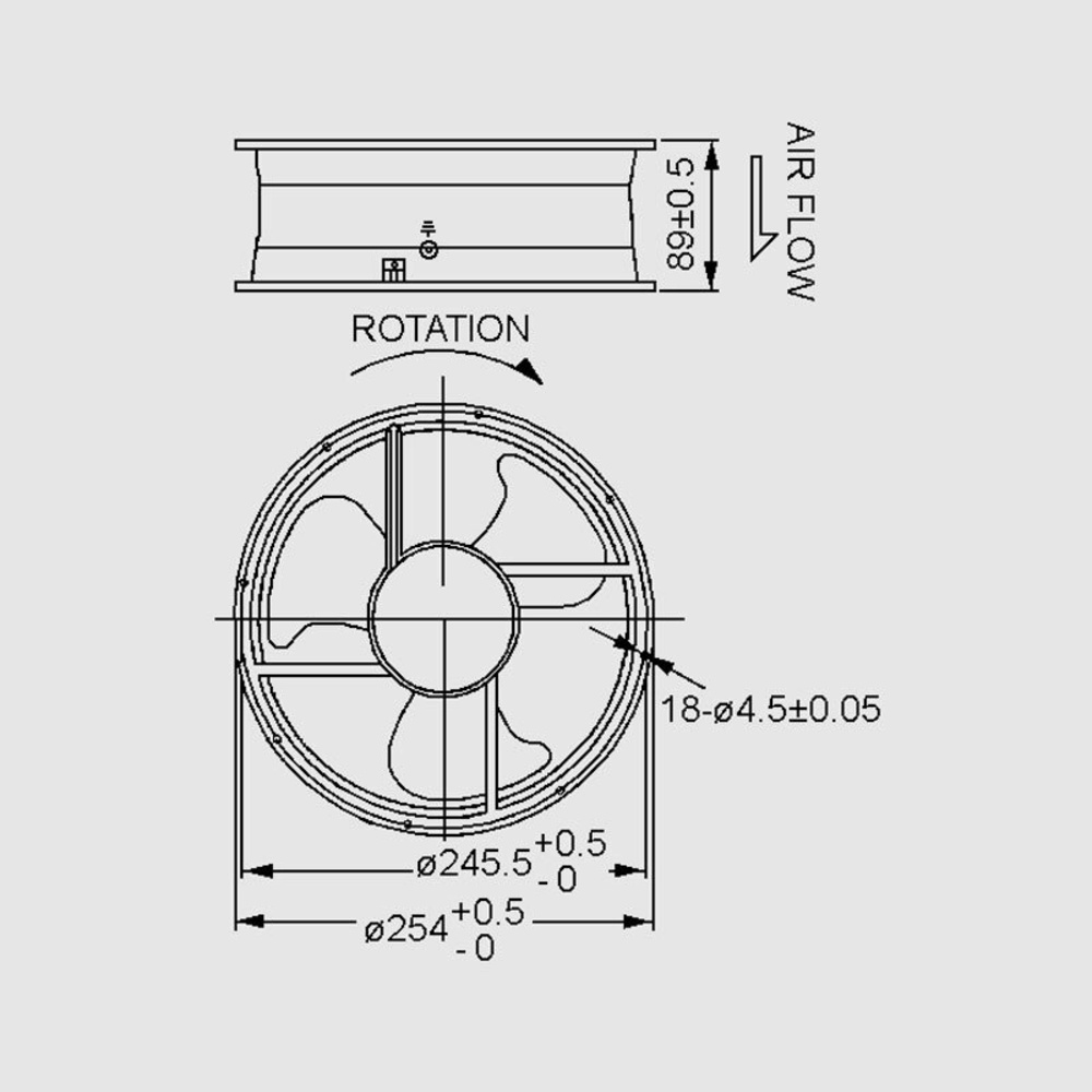 SUNON 230-V-Axial-Lüfter A2259HBT-TC.GN Ø 254 x 89 mm