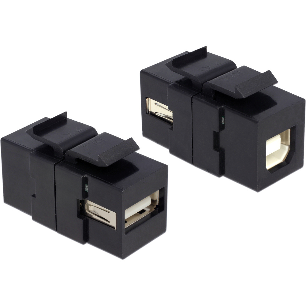 Delock Keystone USB 2.0 A-Buchse > USB 2.0 B-Buchse schwarz